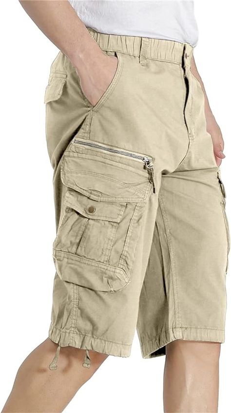 DGWZ Mens Elastic Waist Cargo Shorts Zipper Pocket Relaxed fit Stretch Lightweight Cotton Camo Cargo Shorts for Men | Amazon.com Mens Cargo Shorts, Cargo Shorts Men, Cargo Shorts, Zipper Pocket, Mens Shorts, Elastic Waist, Camo, Elastic, Zipper