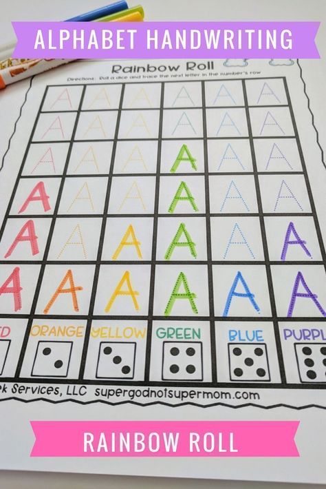 Handwriting Preschool, School Diy Ideas, Handwriting Worksheet, Alphabet Handwriting Practice, Kindergarten Alphabet, Alphabet Handwriting, Rainbow Roll, Practice Handwriting, Handwriting Activities