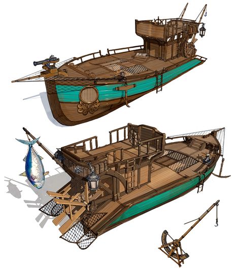 Fish boat, sun chan Hwang on ArtStation at https://www.artstation.com/artwork/BV05r Boat Concept Art, Fantasy Map Drawing, Map Drawing Ideas, Fantasy Map Drawing Ideas, Freetime Activities, Map Drawing, 3d Karakter, Pirate Boats, Navi A Vela