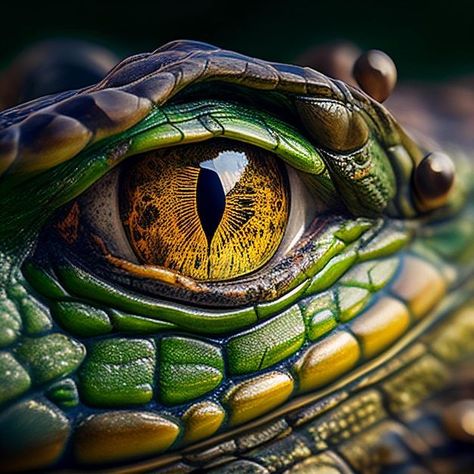 Olho de jacar? crocodilo emoldurado por close-up de escamas verdes, ol... Animal Eye Close Up, Crocodile Eye Tattoo, Animal Eyes Close Up, Alligator Photo, Alligator Eyes, Animal Foto, Reptile Eyes, Photo Oeil, Crocodile Art