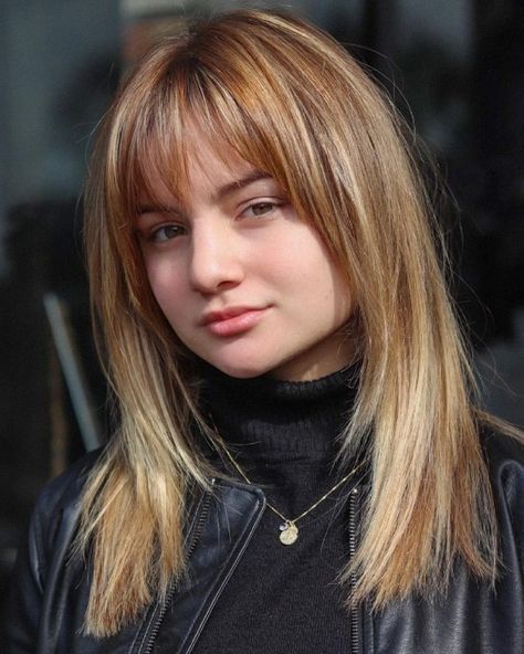 Wispy Bangs for Square Faces Feather Bangs Straight Hair, Curtain Bangs Straight Hair Square Face, Bangs For Thick Straight Hair, Face Framing Layers Medium Hair With Bangs, Bangs And Straight Hair, Hairstyles For Oval Faces Over 50, Medium Length Straight Hair With Layers And Bangs, Long Blonde Hair With Bangs Straight, Straight Bangs With Medium Hair