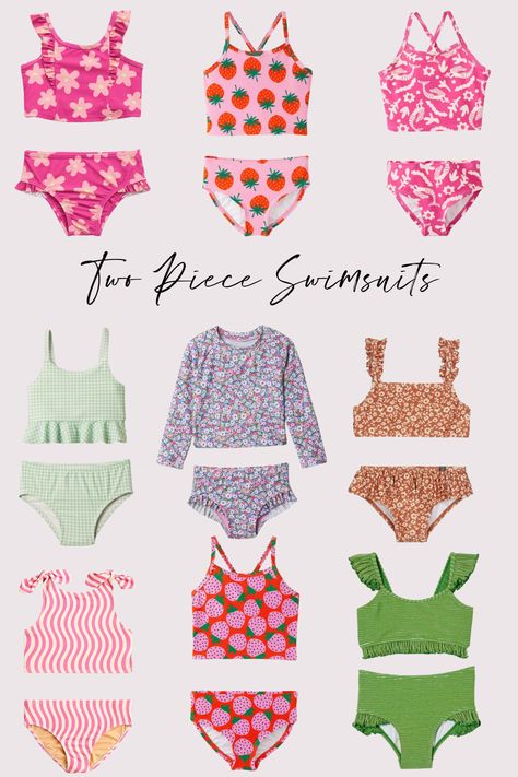 Toddler Swimsuits, Swimsuit Fashion, Diy For Girls, Beach Outfit, For Girls, Two Piece, Kids Outfits, Super Cute