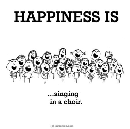 http://lastlemon.com/happiness/ha0189/ HAPPINESS IS...singing in a choir. Choir Quotes, Choir Humor, Musical Jokes, Last Lemon, Singing Quotes, Sing For You, Music Drawings, Music Pics, Music Sing