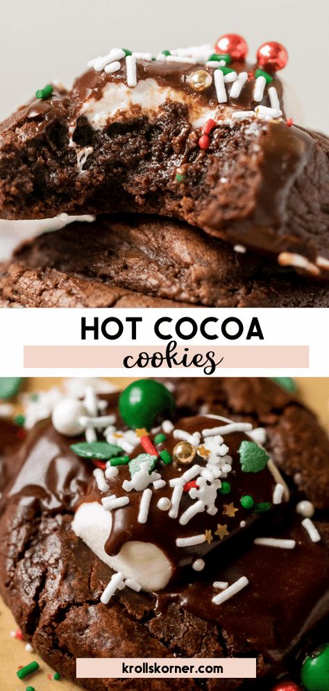 Stuffed Christmas Cookies, Krolls Korner Cookies, Christmas Drop Cookies, Hot Cocoa Cookies Recipe, Jumbo Cookies, Buckeye Cookies, Drop Sugar Cookies, Chocolate Covered Coffee Beans, Iced Oatmeal Cookies