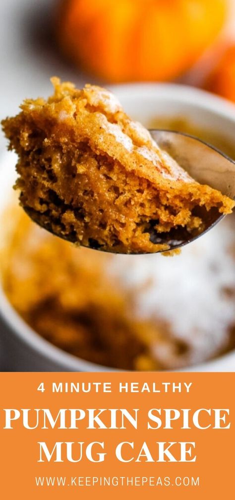 Pumpkin Spice Mug Cake Microwave, Pumpkin Microwave Recipes, Pumpkin Muffin In A Mug, Microwave Fall Desserts, Pumpkin In A Mug, Vegan Pumpkin Mug Cake, Microwave Pumpkin Mug Cake, Pumpkin Microwave Mug Cake, Pumpkin Cake In A Mug