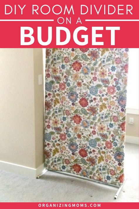 Diy Divider Wall Cheap, Folding Screen Room Divider Diy, Freestanding Curtain Room Divider, Easy Room Partition Ideas, Diy Screens Divider, Privacy Curtain Room Divider, Room Divider For Slanted Ceiling, Curtain Room Dividers Ideas, Diy Outdoor Room Divider