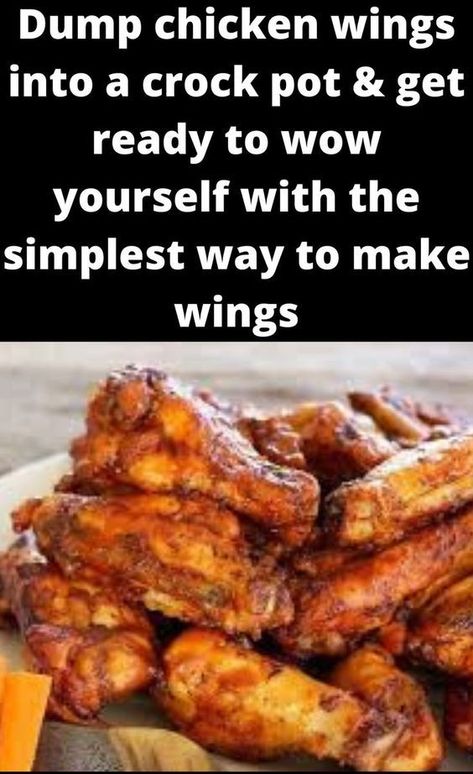 Easy Wings Recipe, Crock Pot Wings, Crockpot Wings, Wings Recipe Crockpot, Wings Slow Cooker, Caramelized Chicken, Dump Chicken, Superbowl Foods, Chicken Wings Crockpot