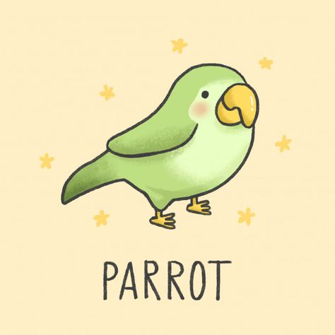 Parrot Cartoon, Parrot Logo, Parrot Drawing, Cute Parrot, Logo Flower, Modern Business Cards Design, Flower Birthday, Animal Doodles, Cute Kawaii Animals