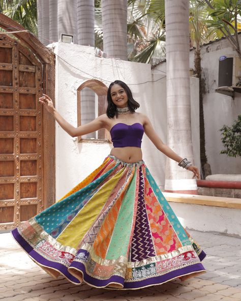 This Navratri, make a statement with our stunning multi-color lightweight Chaniya Choli! Designed to keep you comfortable and stylish throughout the nine days of celebration, this outfit is a must-have for any Garba or Dandiya Raas enthusiast. @rups_boutique #india #wedding #instagood #instagram #instareelsindia #instareels #desi #kinjaldave #bandhani #bandhej #banarasi Dandiya Raas, Garba Chaniya Choli, Navratri Outfits, Garba Outfit, Navratri Chaniya Choli, India Wedding, Chaniya Choli, Desi, Multi Color