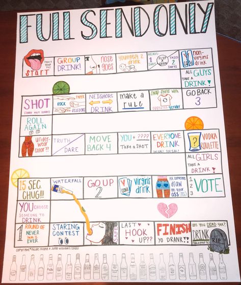 Home Made Party Games, Friend Drinking Games, Drinkopoly Diy, Drink Board Games, Candy Land Drinking Game, Drinking Diy Board Game, Homemade Bored Game Ideas, Diy Drinking Game Board, Drinking Games For Friends