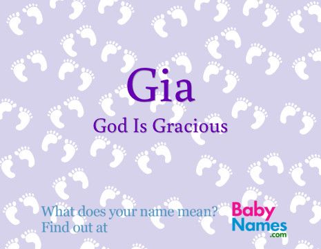 Gia / God Is Gracious, I can't imagine a better name to be called by my granddaughter. Perfect! Unusual Baby Names, Gender Neutral Names, Unique Baby Names, Female Names, Name Meaning, Character Names, Baby Boy Names, Names With Meaning