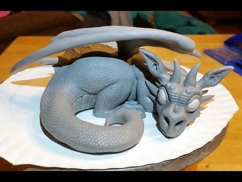 Sculpting Videos, Polymer Dragon, Super Sculpey, Timelapse Video, Polymer Clay Dragon, Clay Dragon, Dragon Sculpture, Polymer Clay Sculptures, Clay Figurine