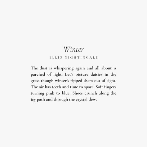 Winter Poetry, Seasons Poem, Winter Poems, Monthly Quotes, Hot Chocolate Marshmallows, Winter Quotes, Bio Quotes, Nightingale, Winter Aesthetic