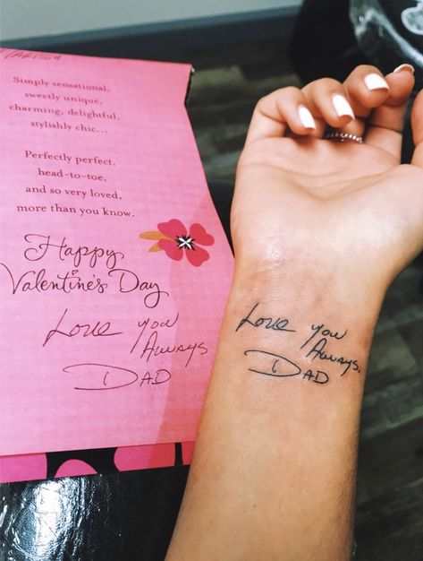 For a loved one Passing Loved One Tattoo, Tattoos For Love Ones Who Passed, Loved Ones Signature Tattoo, Loved One Tattoos Passed, Tattoo Written Words, Tattoos Of Handwriting, Handwriting From Loved One Tattoo, Mom Passing Tattoos For Daughter, Tattoo Of Passed Loved One