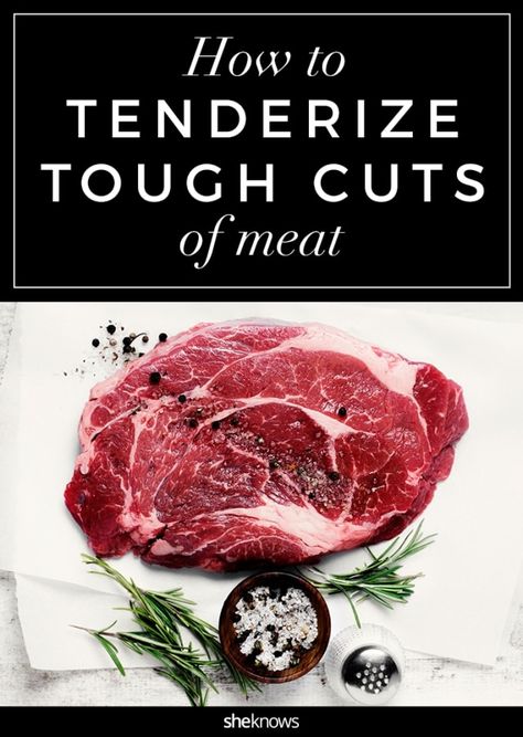 Tough Steak Recipes, Tenderizing Steak Marinade, Meat Tenderizer Recipe, Tenderizing Steak, Cheap Steak, Meat Preparation, Baked Meat Recipes, Cheap Meat, Cut Recipe