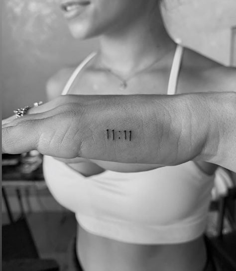 11:11 Tattoo Ideas, 11 11 Tattoo, Luck Tattoo, Classy Tattoos, Tattoo Feminina, Discreet Tattoos, Dainty Tattoos, Subtle Tattoos, Fine Line Tattoos