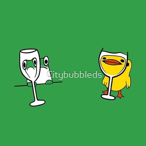 Cute duck and frog tattoo design by Citybubbleds | Redbubble Frog Tattoo Design, Duck And Frog, Wine Glass Tattoo, Glass Tattoo, Frog Tattoo, A Tattoo Design, Church Family, Frog Tattoos, Cute Duck