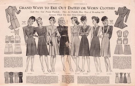 Make Do and Mend Projects: Intro 1940s Make Do And Mend, 1940s Crafts, Trad Fashion, Ww2 Fashion, 1940s Hollywood, Wwii Fashion, Historical Sewing, Fashion 1940s, Make Do And Mend