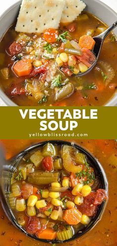 Vegetable Soup is savory, hearty and filling comfort food. At around 100 calories a bowl, it's good for you, too! Customize with your favorite vegetables. Vegetable Soup Vegetarian, Vegetable Soup Instant Pot, Best Vegetable Soup Recipe, Healthy Vegetable Soup, Soup Recipes Healthy, Soup Vegetarian, Soup Instant Pot, Vegetable Soup Healthy, Healthy Vegetable