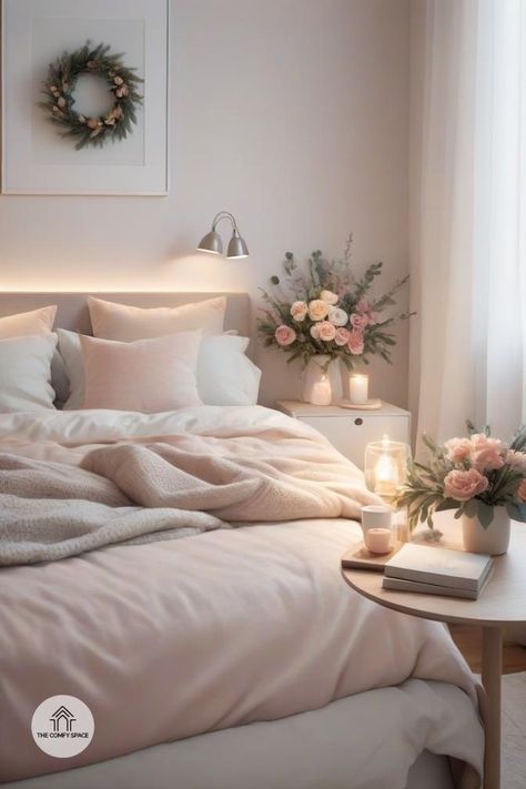 Is your bedroom in need of a little TLC? Embrace the beauty of winter with floral decor that warms up your space! I’ll show you how to choose the perfect arrangements and colors to create a cozy atmosphere. With my personal tips and lessons learned from past decor fails, you’ll be well on your way to a stunning winter bedroom. Let’s dive into the world of winter florals together!#WinterDecor #FloralArrangements #CozyBedroom #HomeImprovement #DecoratingAdvice Cosy Minimalist Bedroom, Cute Cozy Bedroom, Hygge Interior Design, Hygge Interior, Calm Bedroom, Comfy Space, Cozy Bedroom Decor, Winter Florals, Winter Bedroom