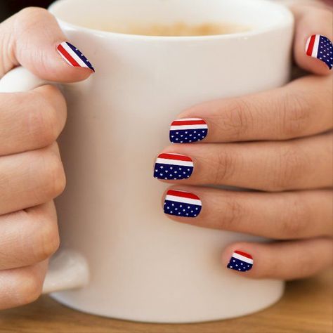 Flag Nail Art, American Flag Nails, Flag Nails, Patriotic Nails, Usa Nails, Fourth Of July Nails, Minx Nails, 4th Of July Nails, July Nails