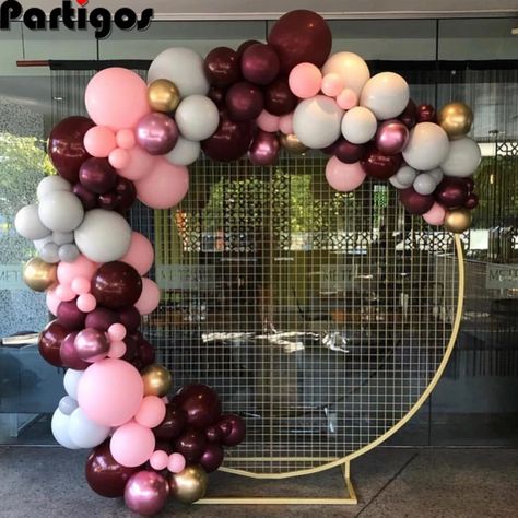 Burgundy Balloons, 15th Birthday Decorations, Wedding Anniversary Party Decorations, Baby Birthday Photoshoot, Anniversary Party Decorations, Garland Arch, Bridal Shower Tea, Diy Birthday Decorations, Wedding Anniversary Party