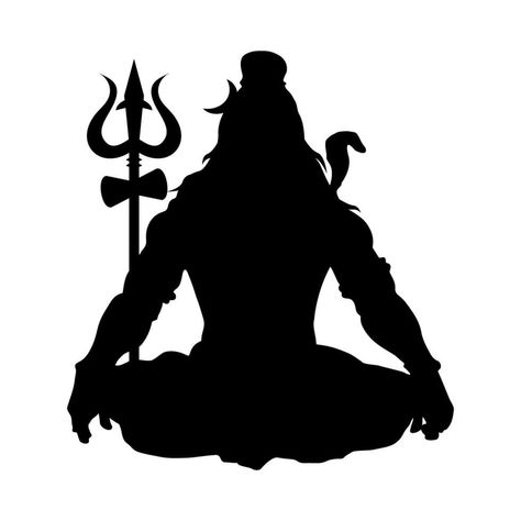 Shiva Stickers For Bike, Trishul Photo, Mahadev Outline, Shiva Outline, God Illustration Art, Mahakaal Tattoo, Krishna Silhouette, Hanuman Black, Mahadev Png