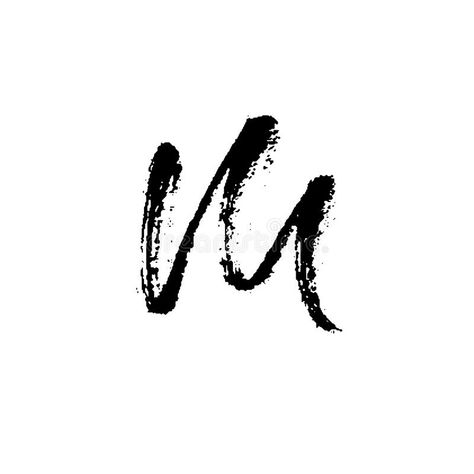 Letter M Calligraphy, Letter M Tattoo, Letter M Tattoos, M Tattoos, M Monogram, Modern Lettering, Dry Brush, Painted Letters, Letter M