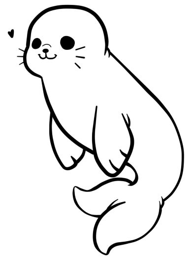 {F2U} Baby Seal Lines by littleAd0ptz Easy Seal Drawing, Seal Drawing Cute, Baby Seal Drawing, Seals Drawing, Cute Seal Drawing, Seal Drawing, Trin For Trin Tegning, Baby Animal Drawings, Cute Seals