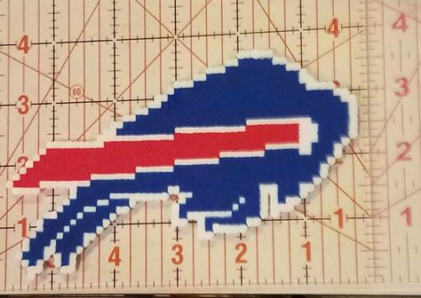 Logo made out of perler bead creations. Perler Bead Creations, Perler Creations, Bead Creations, Buffalo Bills, Perler Bead Patterns, Perler Bead, Bead Patterns, Perler Beads, Beading Patterns