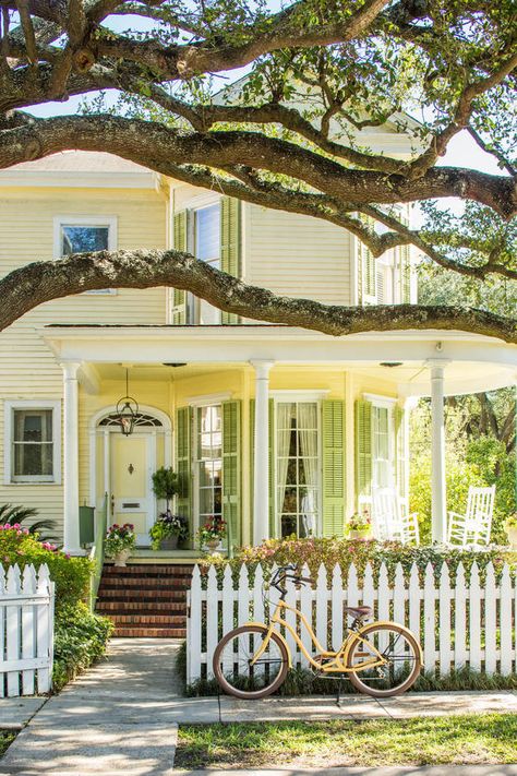 Best Houses of 2016: Not Mellow Yellow Yellow House Green Trim, Yellow And White House, Yellow House With Porch, Green House Yellow Trim, Big Yellow House, Butter Yellow House Exterior, Little Yellow House, Yellow House Decor, Yellow Home Exterior