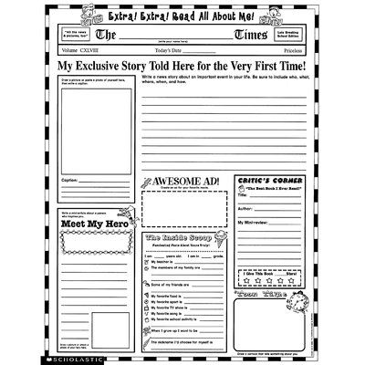 Personal Poster, About Me Poster, All About Me Poster, Address Label Template, Learning Poster, Newspaper Template, Newspaper Article, School Worksheets, All About Me