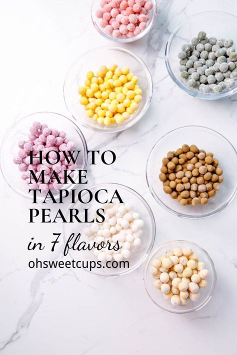 Types of Boba Pearls-a depth overview - Oh Sweet cups Things To Make With Tapioca Flour, Boba Tapioca Pearls Recipe, Homemade Tapioca Pearls, How To Make Tapioca, Diy Tapioca Pearls, How To Make Tapioca Pearls, Tapioca Balls Recipe, Homemade Boba Pearls, Tapioca Pearls Recipe