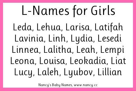 Looking for girl names that start with the letter L? Here are thousands of L-names for girls that have seen usage in the United States. #girlnames L Names For A Girl, L Names For Girls, Rare Female Names, L Girl Names, Twin Girl Names, Oc Names, Ranking List, L Names, Color Outfits