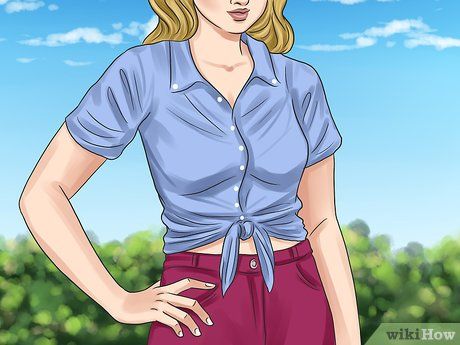 How to Tie Your Shirt: 11 Steps (with Pictures) - wikiHow Ways To Tie A Shirt, Tie Your Shirt, Easy Knots, Tie Shirt Knot, How To Tie A Shirt Knot, How To Tie A Shirt, Tie A Shirt, Shirt Transformation, Shirt Knot