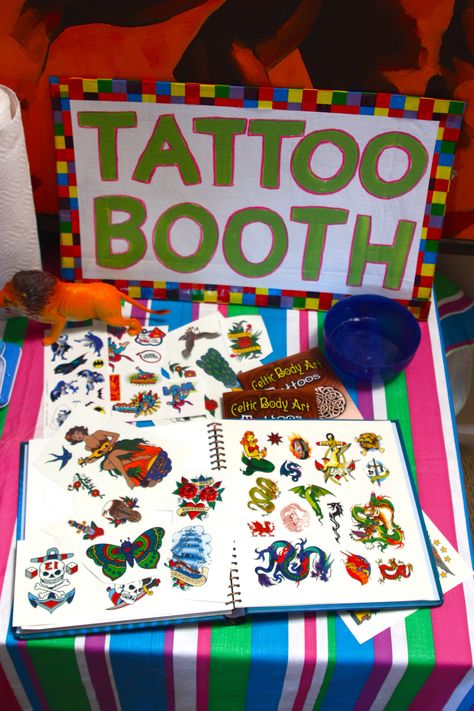 Tattoo Booth...something the kids be in charge of at the relay!! Carnival Theme Party Ideas, Carnival Theme Party, Theme Party Ideas, Carnival Birthday Party Theme, Fall Carnival, Circus Carnival Party, Kids Carnival, School Carnival, Carnival Themed Party