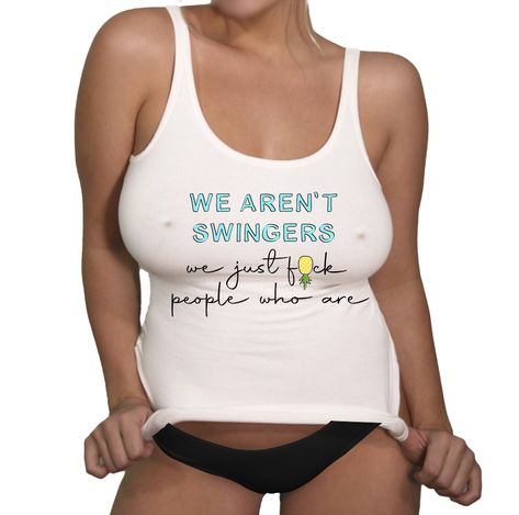 We Aren't Swingers Tank Top, Pineapple Tank Top, Cute Swingers Lifestyle, Women Summer Tank Top, Adult Humor Shirts, women's swinger tops by FreshThredz on Etsy Funny Adult Shirts, Summer Tank Top, Lifestyle Women, Summer Tank, Cute Summer Dresses, Summer Tank Tops, Kids Swimwear, Top Cute, T Shirts With Sayings