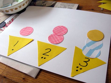 toddler math projects image | ice cream counting 1024x768 Hands on Math for Preschool: The Letter I Numeral Recognition Preschool, Number 3 Art Preschool, Number 3 Activities For Preschool Crafts, Number 3 Activity For Preschool, Number 3 Activities For Toddlers, Number 3 Crafts For Toddlers, Number 3 Crafts For Preschool, Number One Activities, Number 2 Activities