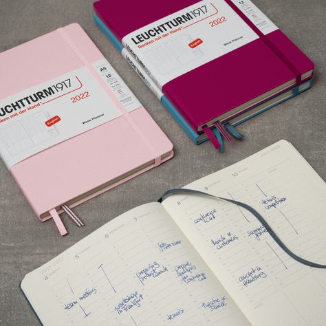 Buy a 2021 premium planner | LEUCHTTURM1917 Weekly Planner Notebook, Notebook Composition, Stationery Obsession, Notes Aesthetic, Pocket Calendar, Diary Planner, Home Planner, Planner Notebook, Perfect Planner