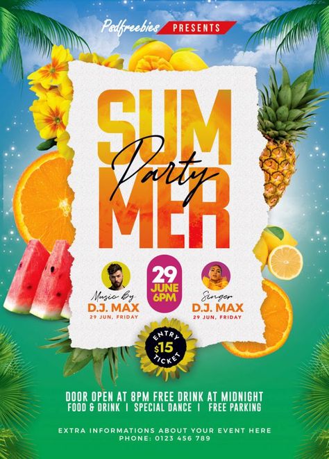 Summer Beach Party Flyer Free PSD | PSDFreebies.com