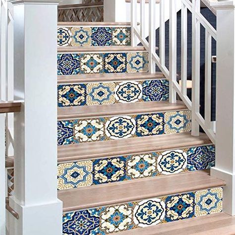 Staircase Decals, Morocco Tiles, Peel And Stick Tile Backsplash, Stair Decals, Mosaic Tile Stickers, Stick Tile Backsplash, Stair Riser Decals, Stair Stickers, Stair Riser