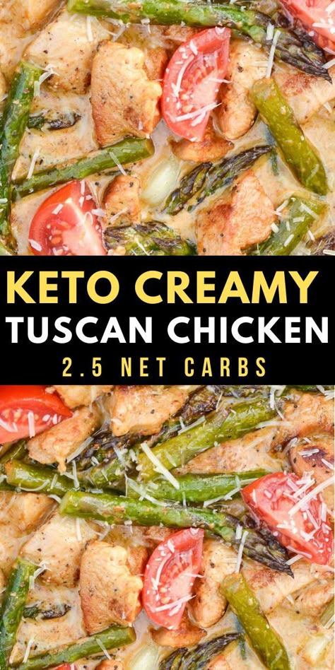 Keto Tuscan Chicken, Tender Asparagus, Chicken With Asparagus, Grilled Asparagus Recipes, Asparagus Recipes Baked, Parmesan Cream Sauce, Low Carb Low Fat Recipes, Chicken Tender, Seasoned Chicken