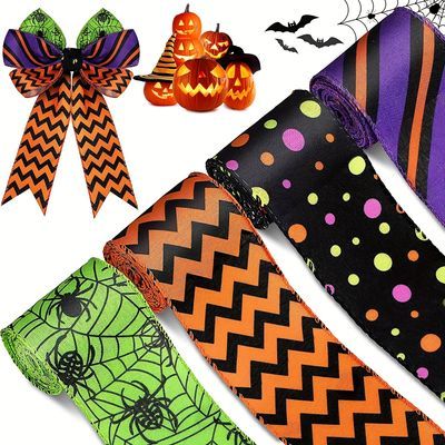 Faster shipping. Better service Wrapping Ribbon, Ribbon Crafts Diy, Holiday Crafts Diy, Gift Wrap Ribbon, Halloween Ribbon, Halloween Home, Halloween Theme, Halloween Activities, Sewing Gifts