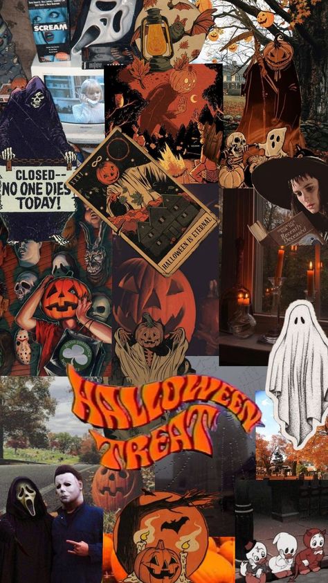 halloween,  inspiration, pumpkins, Ghosts autumn and all things spooky Halloween Collage, Vintage Halloween Art, Halloween Wallpaper Iphone Backgrounds, Halloween Wallpaper Backgrounds, Halloween Wallpaper Cute, Cute Fall Wallpaper, Witchy Wallpaper, Retro Horror, Halloween Wallpaper Iphone