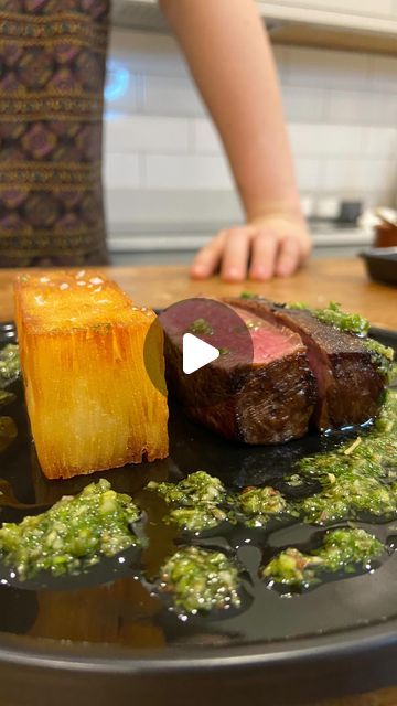 Chef Eitan D on Instagram: "Your new favorite side dish- the potato terrine! Served with a fillet and chimichurri Follow me for me tasty treats @heathsidekitchen  #potatoperfection #privatechef #food #delicious #potato #potatoterrine #personalchef #heathsidekitchen #yum #steak #chimichurri #tasty #chef" Special Food Ideas, Potato Terrine Recipe, Best Sides For Steak Dinner, Sides For Steak Dinner, Side Dishes For Steak Dinner, Best Side Dishes For Steak, Side For Steak, Potato Terrine, Sides For Steak