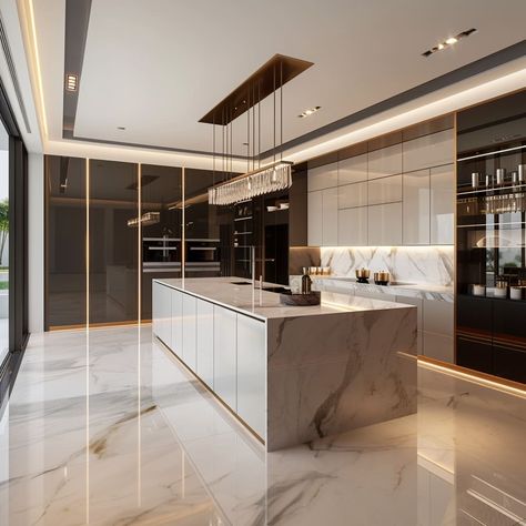 Contemporary Luxury Kitchen, Contemporary Kitchen Design Luxury, New Classic Interior Design, Luxury Kitchen Interior Design, Kitchen Cabinet Colours, Wall Decoration Kitchen, Cabinet Colours, Kitchen Wall Decoration, Ultra Modern Kitchen