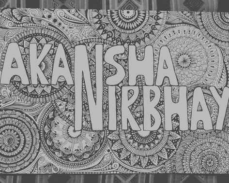 #mural #mandala #typography #art #handmade #nameplate Mandala Art With Names, Mandala Typography, Name Mandala Art, Word Mandala, Mandala Sketch, Plate Drawing, Modern Art Canvas Painting, Office Logo, Doodle Art Drawing