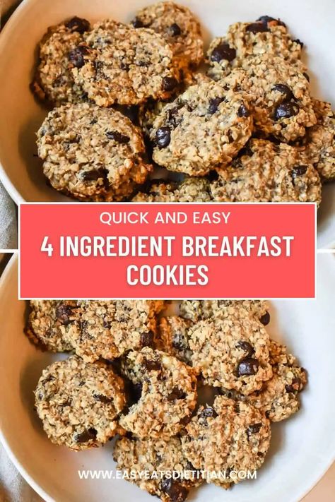 These 4 ingredient breakfast cookies are so delicious, easy to recreate and perfect for the whole family, especially your toddlers! They're a great source of fiber and can be paired with a protein source such as greek yogurt or scrambled eggs for a balanced and healthy breakfast that will keep you full for hours! #breakfast #breakfastrecipes #breakfastcookies #summerrecipes #fallrecipes #banana #chocolatechip #healthycookies #healthyrecipes Easy Breakfast Cookies, Toddler Breakfast Ideas, Toddler Foods, Breakfast Recipies, Toddler Breakfast, Breakfast Cookies Healthy, Marsala Chicken Recipes, Banana And Egg, Baby Foods