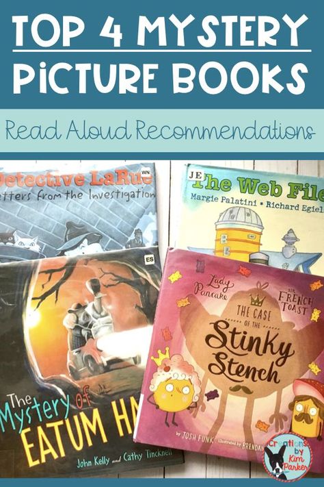 My FAVORITE Mystery Picture Book Recommendations! If you love a good mystery or are studying the mystery genre in your class- you have to check out this selection of books! Read about them on the blog! Backyard Hill, Mystery Unit, Mystery Word, Reading Month, Mystery Writing, Picture Clues, Mystery Genre, Library Skills, Reading Unit