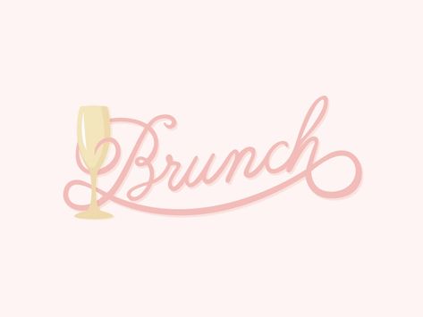 Brunch by Liana Rose Design on Dribbble Brunch Branding Design, Brunch Club Logo, Spring Graphic Print T-shirt For Brunch, Graphic Print T-shirt For Brunch, Spring Brunch Graphic Tee T-shirt, Rose Design, Creative Professional, Bubbles, Design